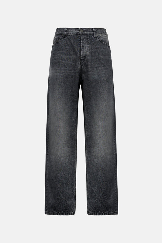 FADED MID BLACK STRAIGHT JEANS